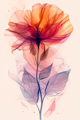 Fototapeta premium Beautiful transparent colored flowers 