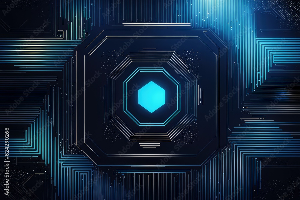 Poster tech transformation abstract cyberspace with geometric designs