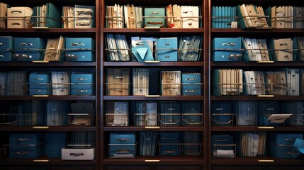 A photo of a well-organized legal filing system