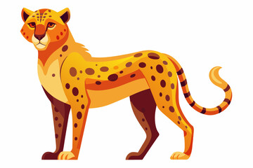 cheetah on white background vector illustration © Nayon Chandro Barmon
