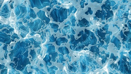 Obraz premium top view of water in swimming pool, blue color, seamless pattern.