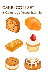 Cake logo vector icon set