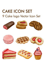 Cake logo vector icon set