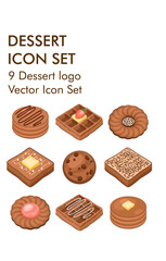 Dessert logo vector icon set 