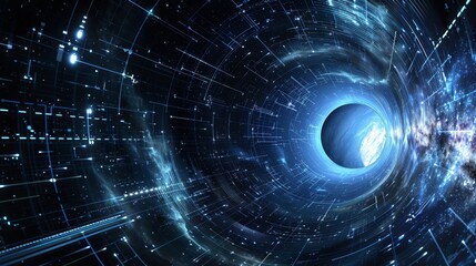 An immersive experience of observing a black hole using data gathered from real telescopes to create a visual representation.