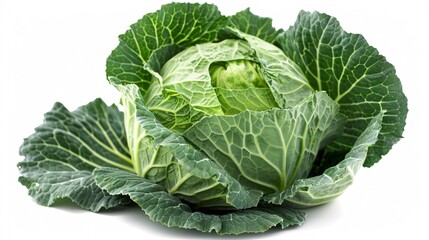 Obraz premium Cabbage isolated on white background, clipping path, full depth of field.