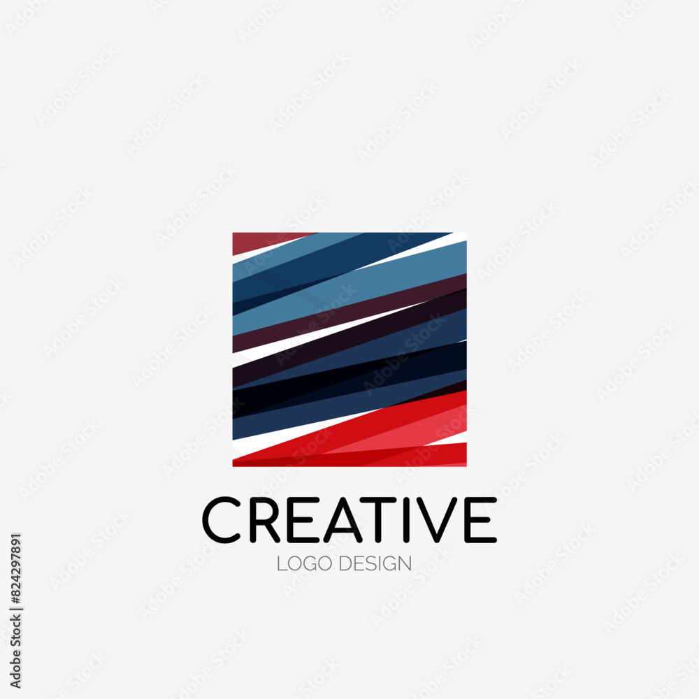 Aufkleber Modern abstract logo design. Geometric vector art. Clean overlapping lines and abstract shapes. Perfect for modern brand
