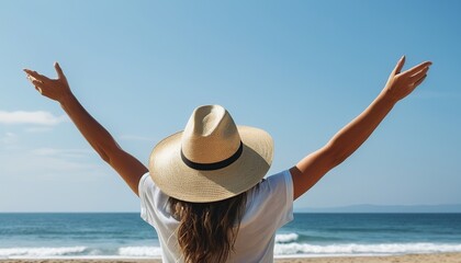 Beach Bliss: Traveler Soaking Up the Sun and Sea Breeze