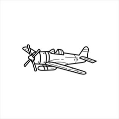 war plane line art icon vector