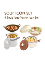 Soup logo vector icon set