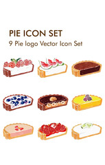 Pie logo vector icon set 