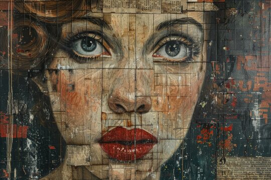Close-Up of Painted Face with Intense Eyes