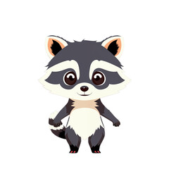 Obraz premium cute raccoon cartoon