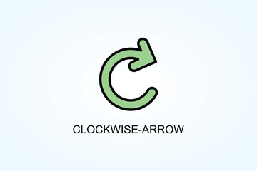 Clockwise Arrow Vector  Or Logo Sign Symbol Illustration