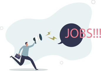 Job advertising or vacancy announcement, human resources recruitment,flat vector illustration.