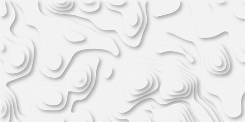 Abstract wavy line 3d paper cut gray background with shadows. Abstract realistic papercut decoration textured with wavy layers. Topographic contour lines vector map seamless pattern vector.