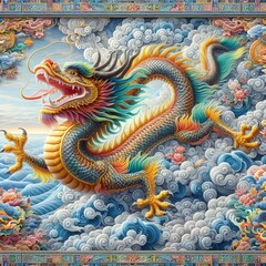 Fototapeta premium chinese dragon statue