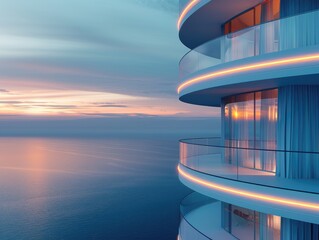 Fototapeta premium The balcony of a modern building