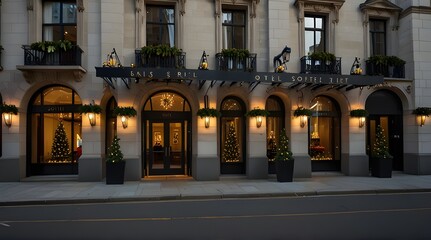 London, England - December 26, 2021: Sofitel London St James hotel during 2021 Christmas.generative.ai 