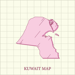 vector regions map of  Kuwait