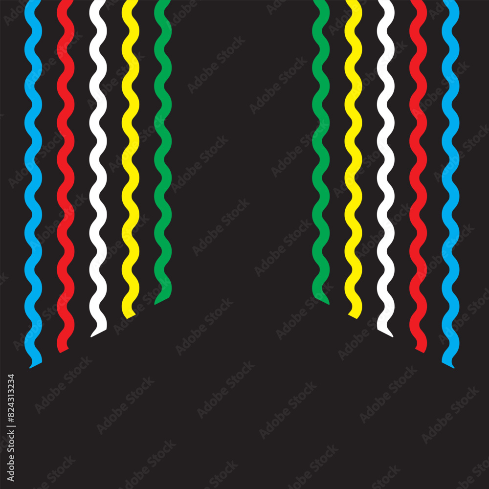 Poster abstract colorful wave background with olympics lines colors isolated with white background. olympic