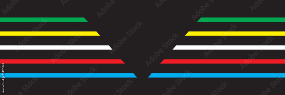 Poster abstract colorful wave background with olympics lines colors isolated with white background. olympic