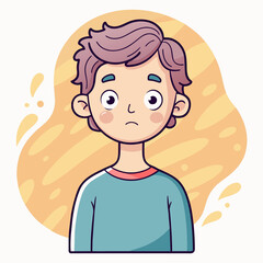 Minimalist person with a nervous expression, crafted in an adorable doodle style, Generative AI