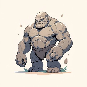 recommend clip art: An illustration of a giant golem monster