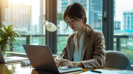 オフィスの若い女性社員