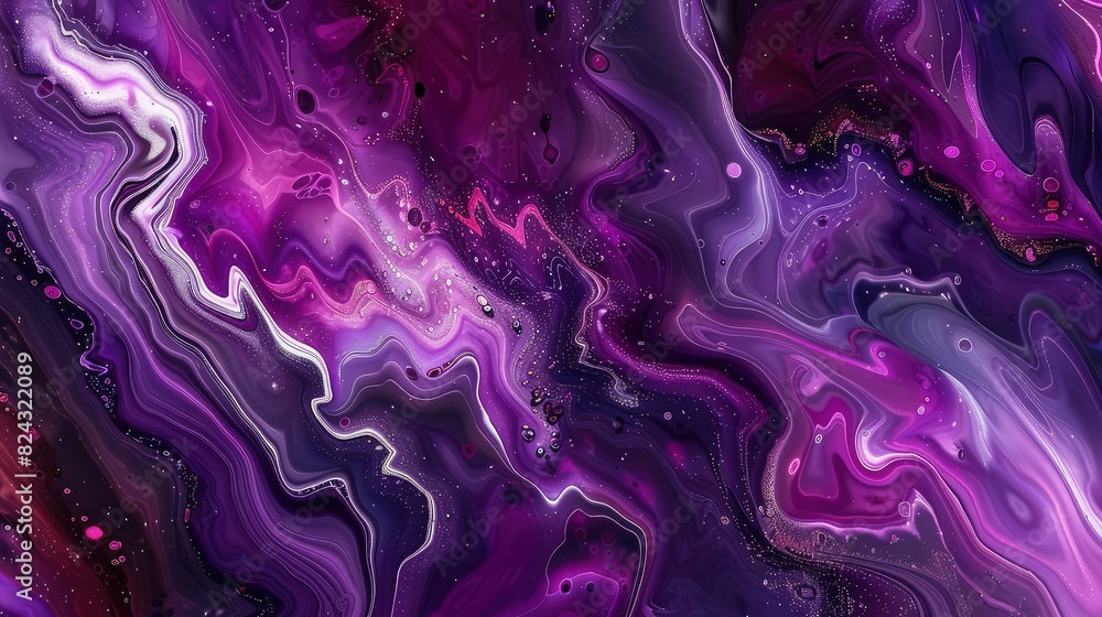 Canvas Prints an ethereal fluid art abstract background showcasing fluid patterns in deep purples, magentas, and l