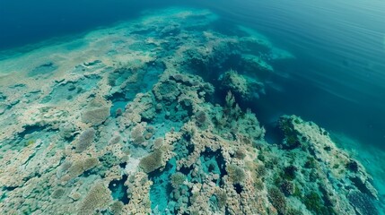 Obraz premium Satellite imaging technology helps conservationists monitor the growth and decline of coral reefs providing insight into necessary conservation efforts.