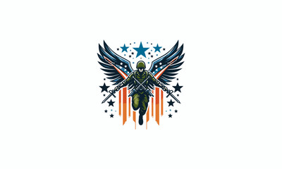 army with wings vector illustration artwork design