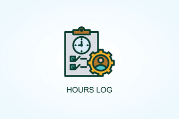 Hours Log Vector  Or Logo Sign Symbol Illustration