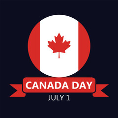 Vector artwork or illustration on Canada Day. Happy Canada Day. 1st July.