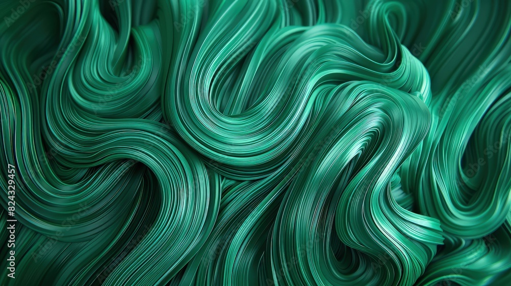 Wall mural an intricate abstract background of swirling green lines, creating an organic, nature-inspired patte