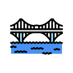 cantilever bridge color icon vector. cantilever bridge sign. isolated symbol illustration
