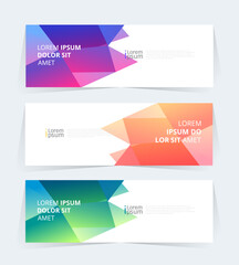 Geometric banner design with Vector presentation template.