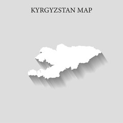 Simple and Minimalist region map of Kyrgyzstan
