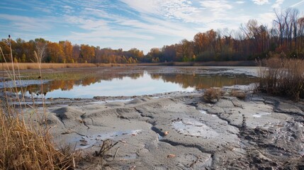 The solemn view of abandoned coal ash ponds no longer in use but still containing harmful residue.
