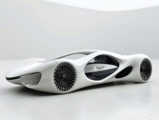 A surreal sports car model with digitally generated images