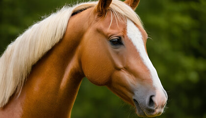 closeup of a haflinger horse