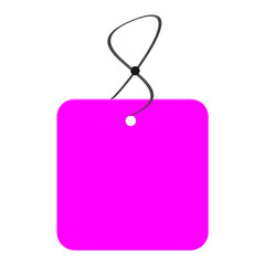 pink tag isolated on white
