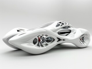 A surreal sports car model with digitally generated images