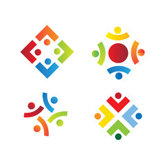 colored abstract logos set vector eps 10