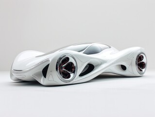 A surreal sports car model with digitally generated images