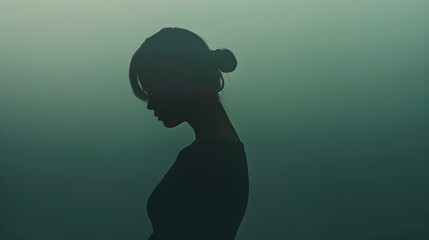 Contemplative Woman in Silhouette Reflecting on the Emotional and Psychological Impact of Abortion