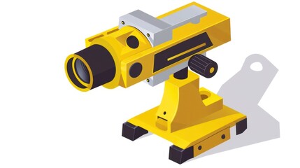 Fototapeta premium Yellow laser level icon on white background. Suitable for precision tool graphics.