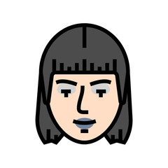 pale makeup goth subculture color icon vector. pale makeup goth subculture sign. isolated symbol illustration