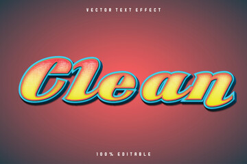 Clean liquid 3d bold editable text effect vector