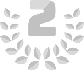 2nd Second Medal Coin with Laurels and Stars